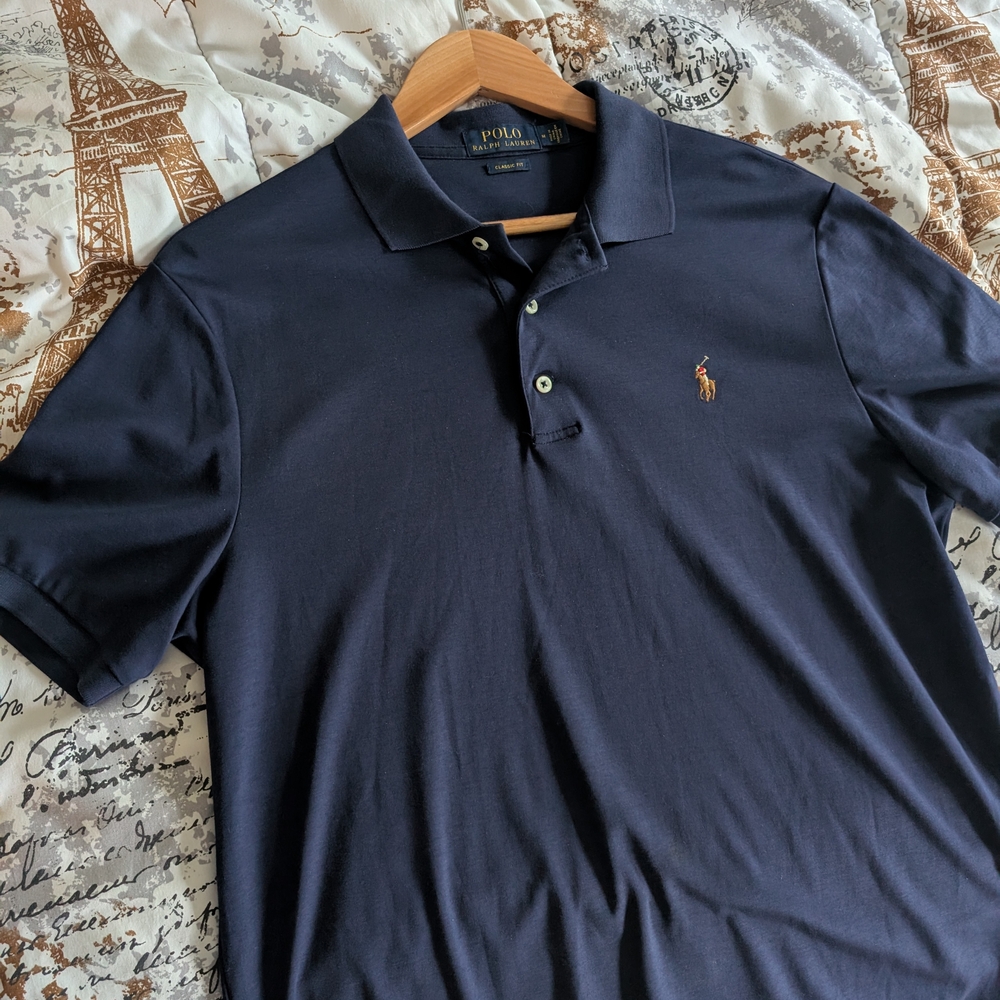 Ralph Lauren Blue Polo Shirt Classic Style